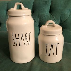 Rae Dunn share and eat canisters